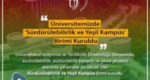 Osmaniye Korkut Ata Üniversitesi “Sürdürülebilirlik ve Yeşil Kampüs Birimi” Kuruldu